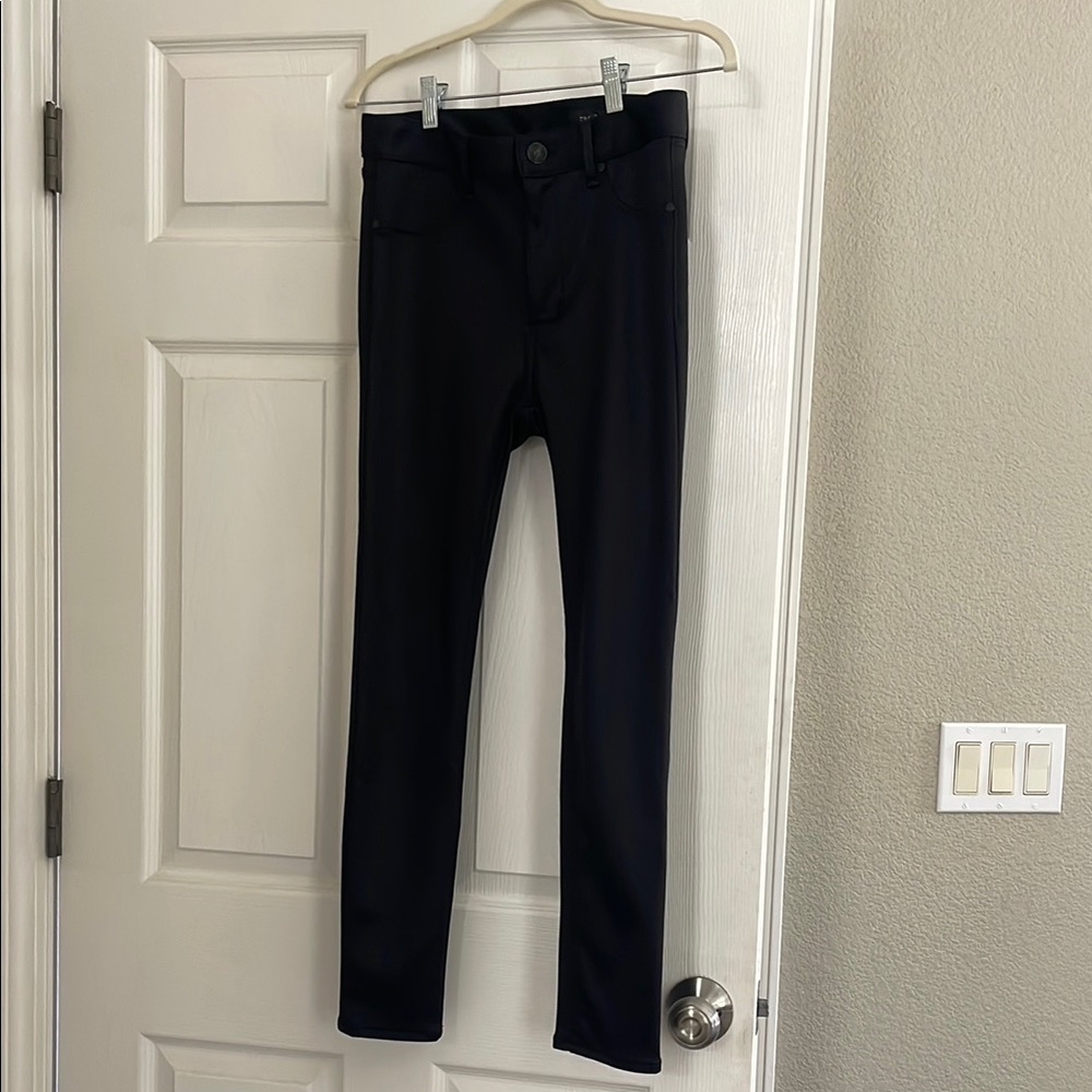 Rag & bone black sateen high rise ankle skinny pant